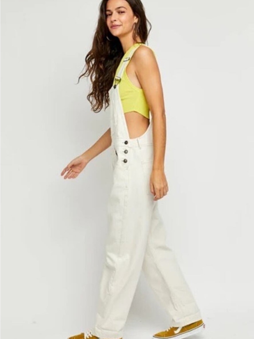 We the Free Women's Cream Denim Overalls -